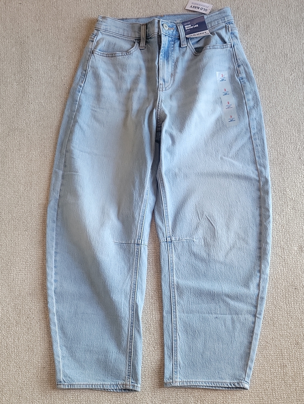 Old Navy Light Blue High Rise Barrel Leg Ankle Jeans - NWT